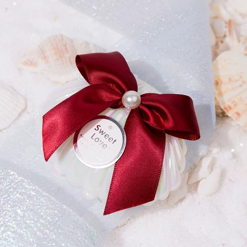 Shimmering Shell Favor Box with Ribbon