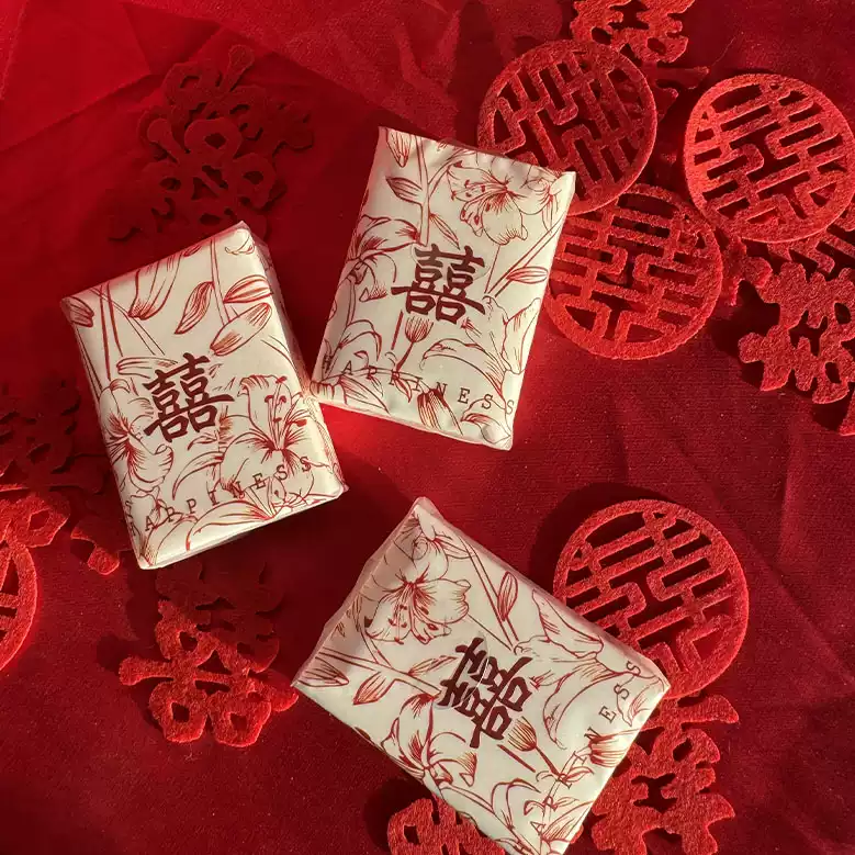 Double Happiness Lily Flower Pocket Tissue