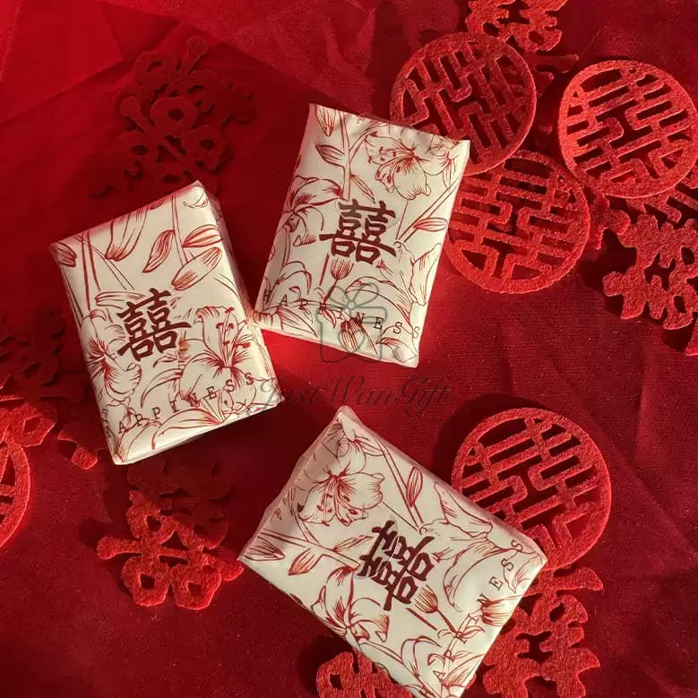 Double Happiness Lily Flower Pocket Tissue